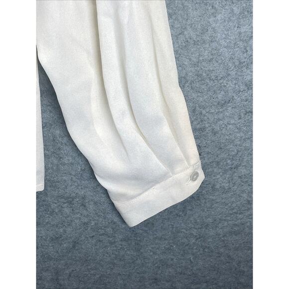 Vintage 80/90s Carlisle 100% Silk Pleated Front Women's Sz 6 Blouse Top READ NWT - Picture 7 of 13